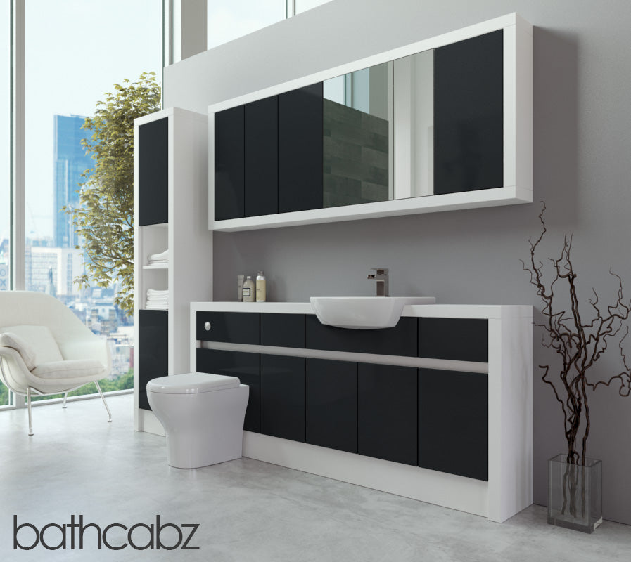 SIDONA WHITE MATT BASE, WALL & TALL UNIT BATHROOM FITTED FURNITURE