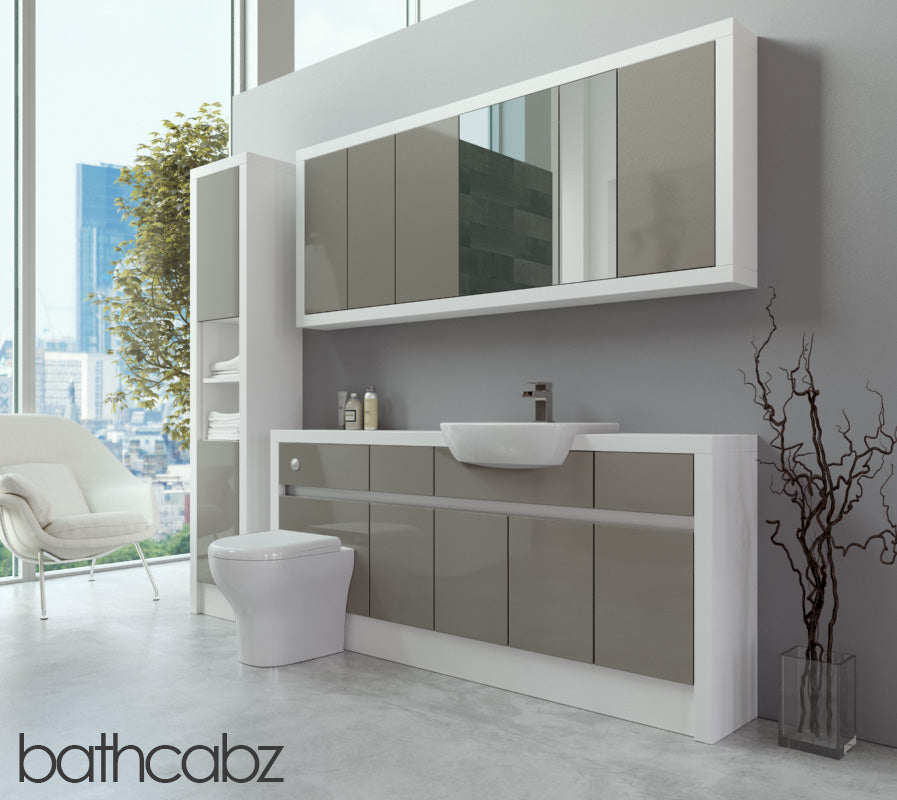 SIDONA WHITE MATT BASE, WALL & TALL UNIT BATHROOM FITTED FURNITURE