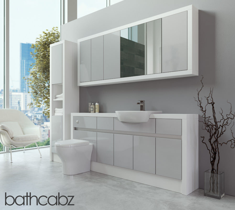 SIDONA WHITE MATT BASE, WALL & TALL UNIT BATHROOM FITTED FURNITURE