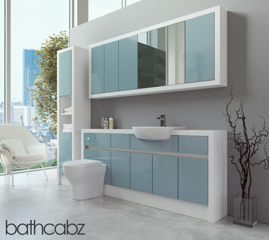 SIDONA WHITE MATT BASE, WALL & TALL UNIT BATHROOM FITTED FURNITURE