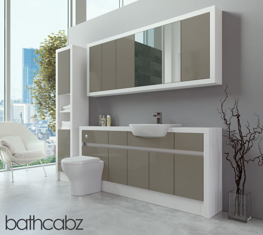 SIDONA WHITE MATT BASE, WALL & TALL UNIT BATHROOM FITTED FURNITURE