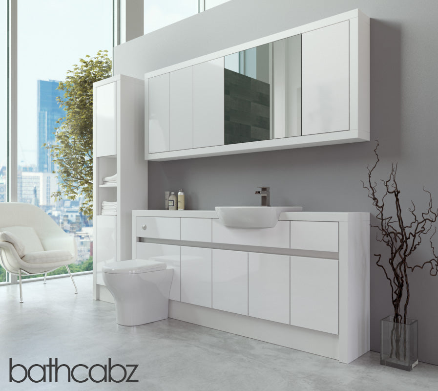 SIDONA WHITE MATT BASE, WALL & TALL UNIT BATHROOM FITTED FURNITURE