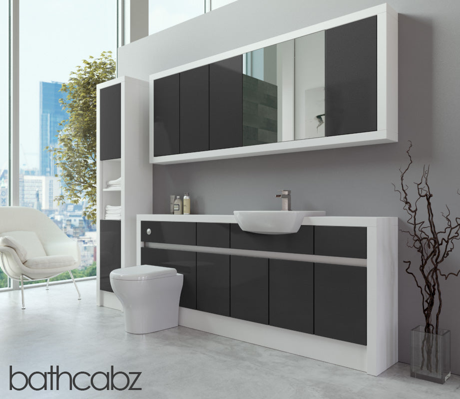 SIDONA WHITE MATT BASE, WALL & TALL UNIT BATHROOM FITTED FURNITURE