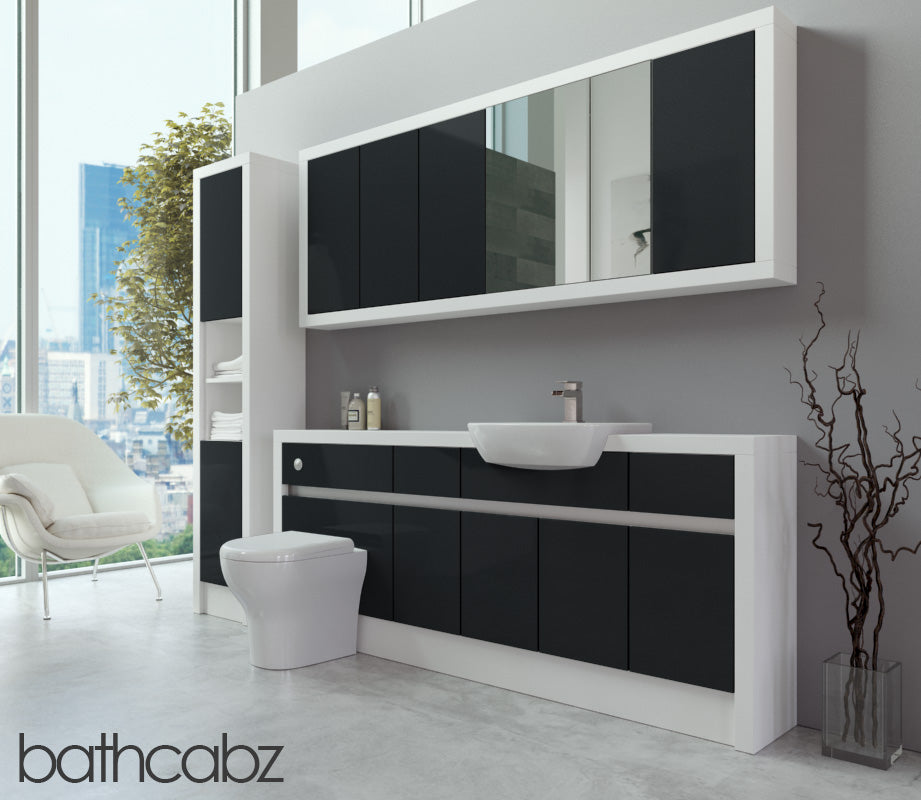 SIDONA WHITE MATT BASE, WALL & TALL UNIT BATHROOM FITTED FURNITURE