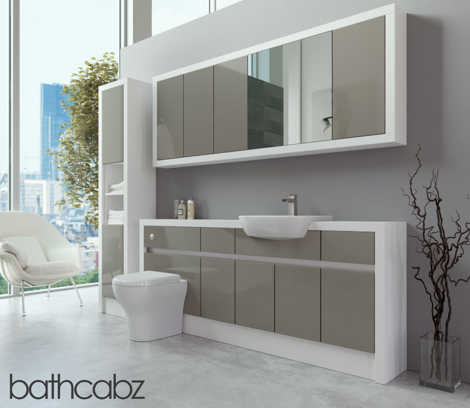 SIDONA WHITE MATT BASE, WALL & TALL UNIT BATHROOM FITTED FURNITURE