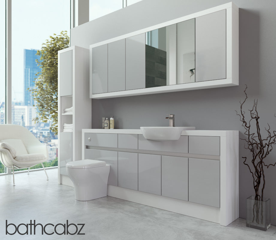 SIDONA WHITE MATT BASE, WALL & TALL UNIT BATHROOM FITTED FURNITURE