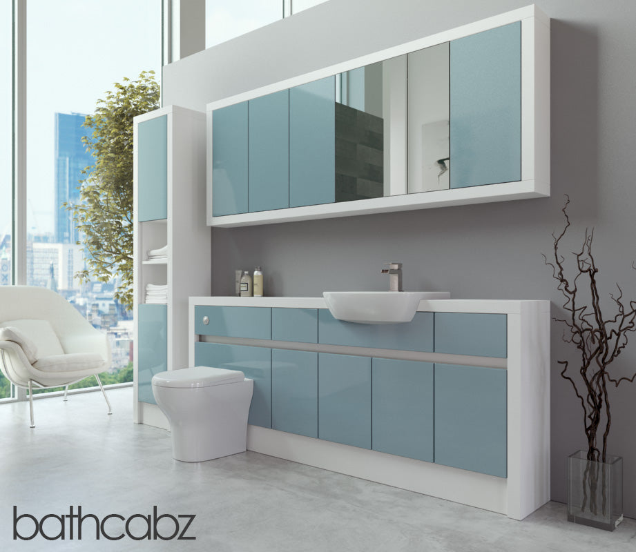 SIDONA WHITE MATT BASE, WALL & TALL UNIT BATHROOM FITTED FURNITURE