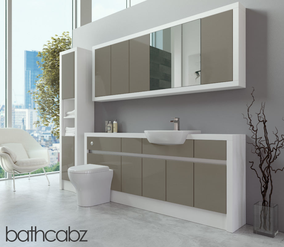 SIDONA WHITE MATT BASE, WALL & TALL UNIT BATHROOM FITTED FURNITURE