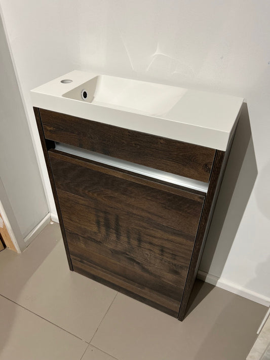 550MM CLOAKROOM BASIN UNIT VANITY SHERWOOD DARK
