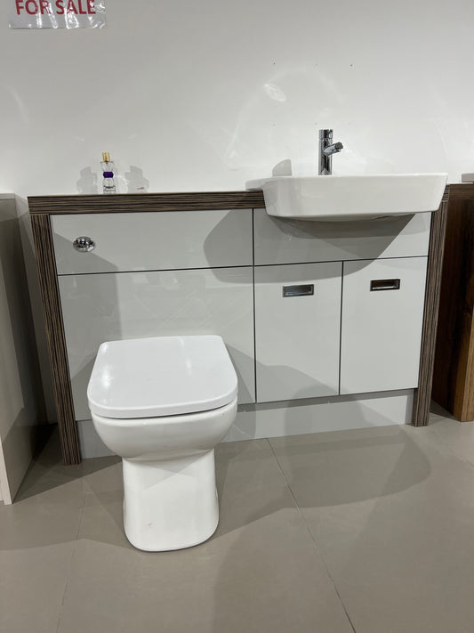 1300MM BATHROOM FITTED FURNITURE EX DISPLAY ZEBRANO / LIGHT GREY
