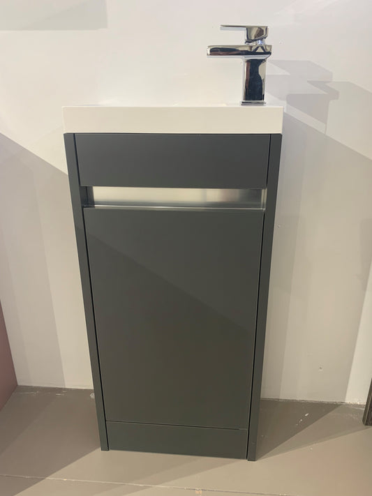 400MM CLOAKROOM JULE BASIN UNIT - ANTHRACITE MATT INC TAP & WASTE