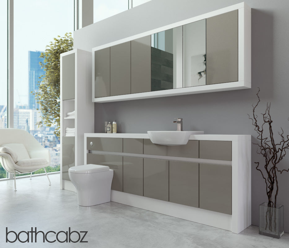 SIDONA WHITE MATT BASE, WALL & TALL UNIT BATHROOM FITTED FURNITURE