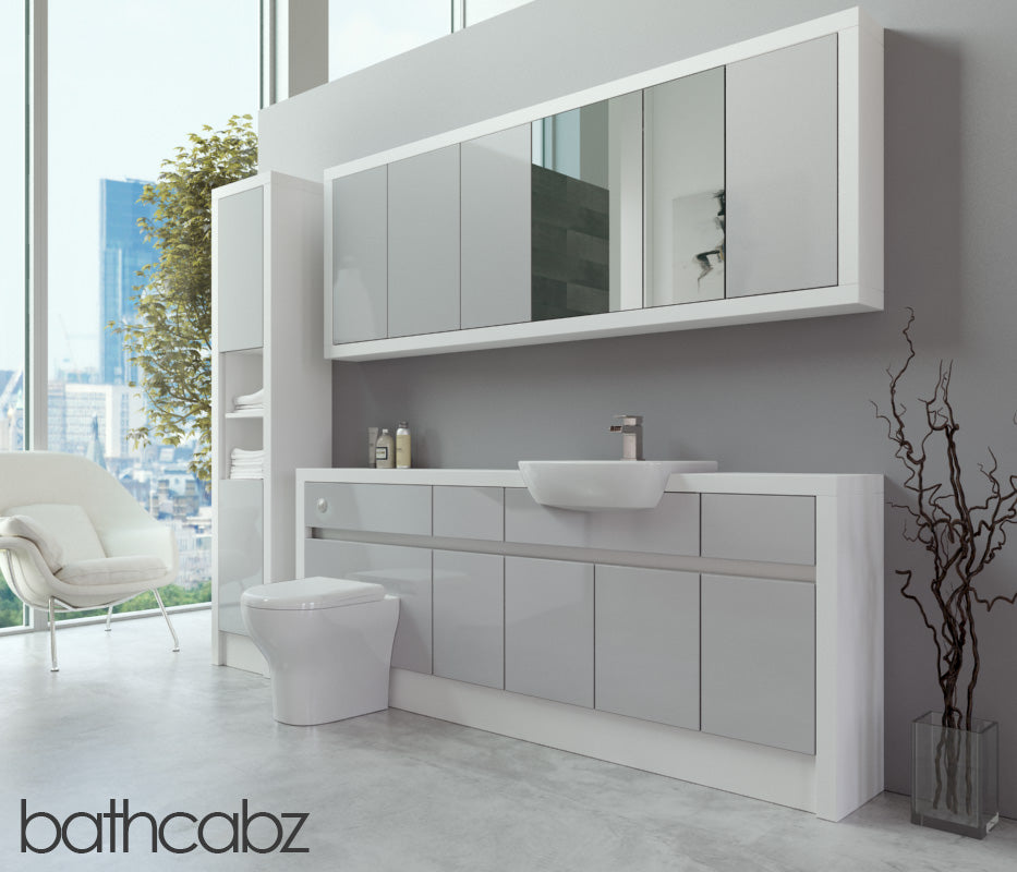 SIDONA WHITE MATT BASE, WALL & TALL UNIT BATHROOM FITTED FURNITURE