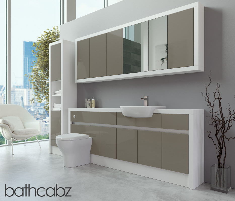 SIDONA WHITE MATT BASE, WALL & TALL UNIT BATHROOM FITTED FURNITURE