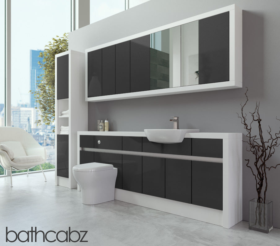 SIDONA WHITE MATT BASE, WALL & TALL UNIT BATHROOM FITTED FURNITURE