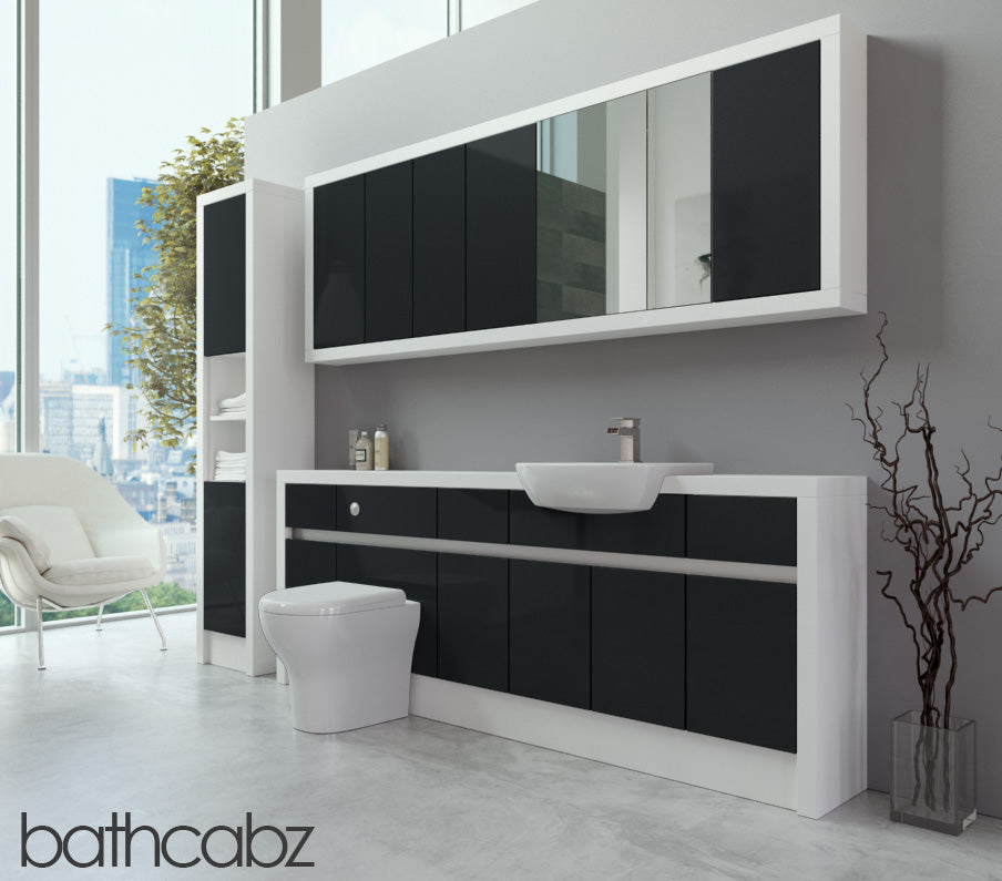 SIDONA WHITE MATT BASE, WALL & TALL UNIT BATHROOM FITTED FURNITURE