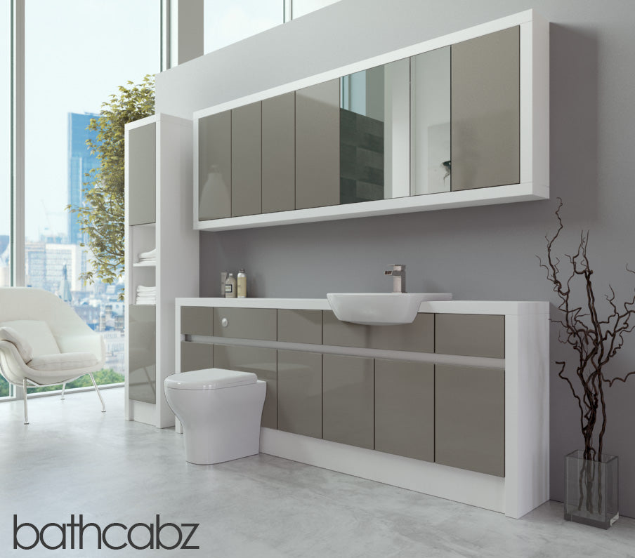 SIDONA WHITE MATT BASE, WALL & TALL UNIT BATHROOM FITTED FURNITURE