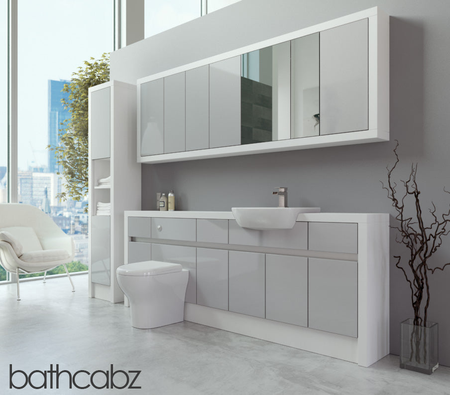 SIDONA WHITE MATT BASE, WALL & TALL UNIT BATHROOM FITTED FURNITURE