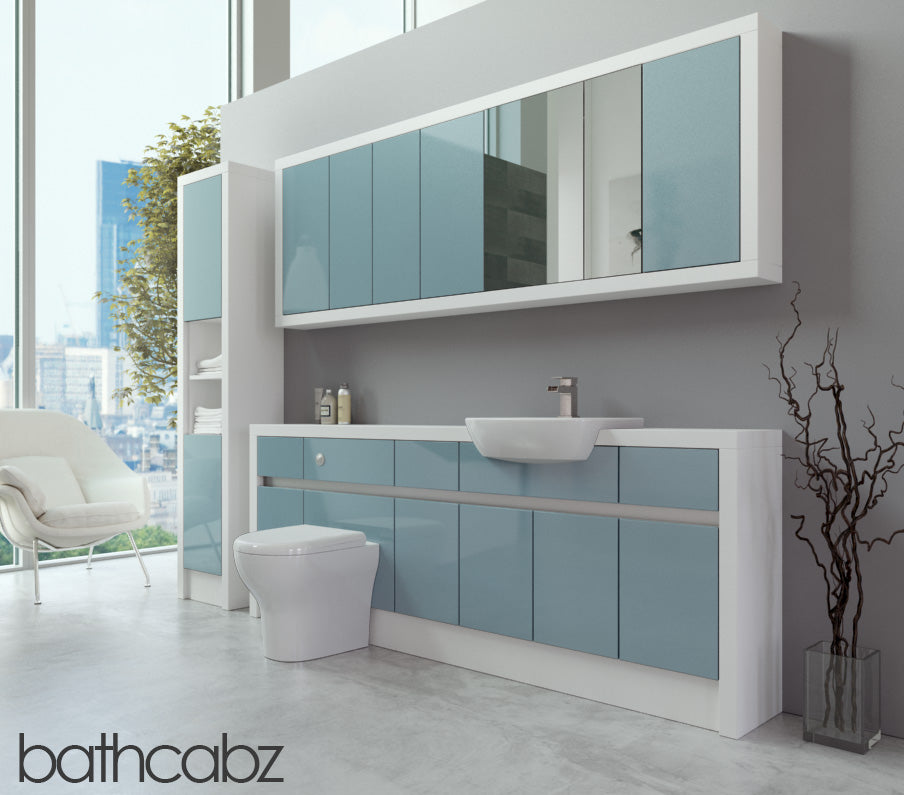 SIDONA WHITE MATT BASE, WALL & TALL UNIT BATHROOM FITTED FURNITURE