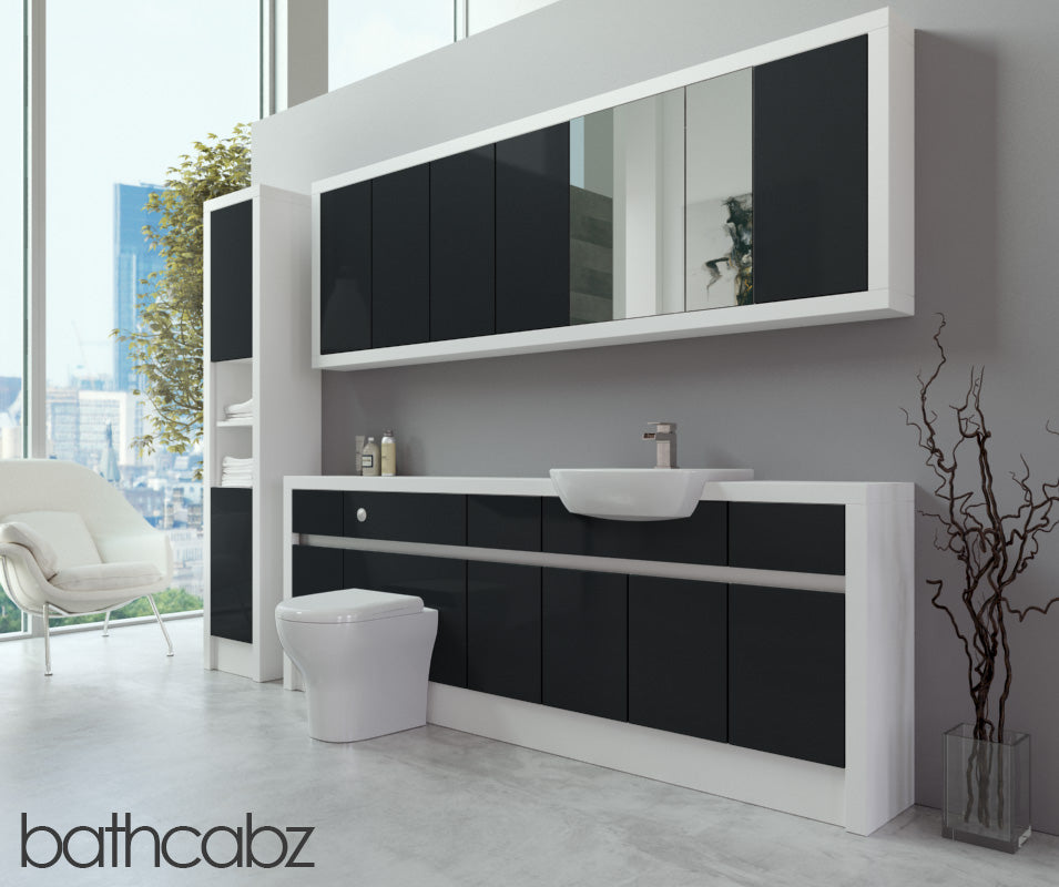 SIDONA WHITE MATT BASE, WALL & TALL UNIT BATHROOM FITTED FURNITURE