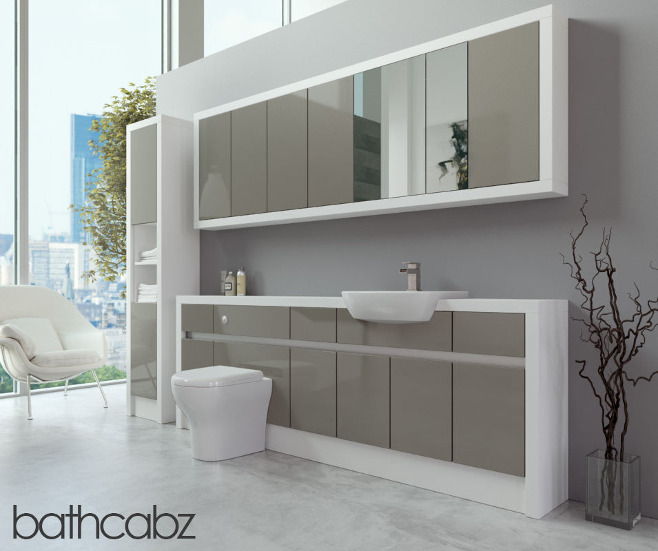SIDONA WHITE MATT BASE, WALL & TALL UNIT BATHROOM FITTED FURNITURE