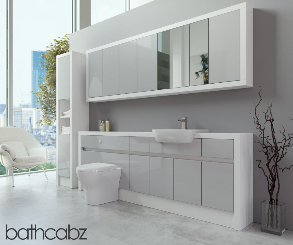 SIDONA WHITE MATT BASE, WALL & TALL UNIT BATHROOM FITTED FURNITURE