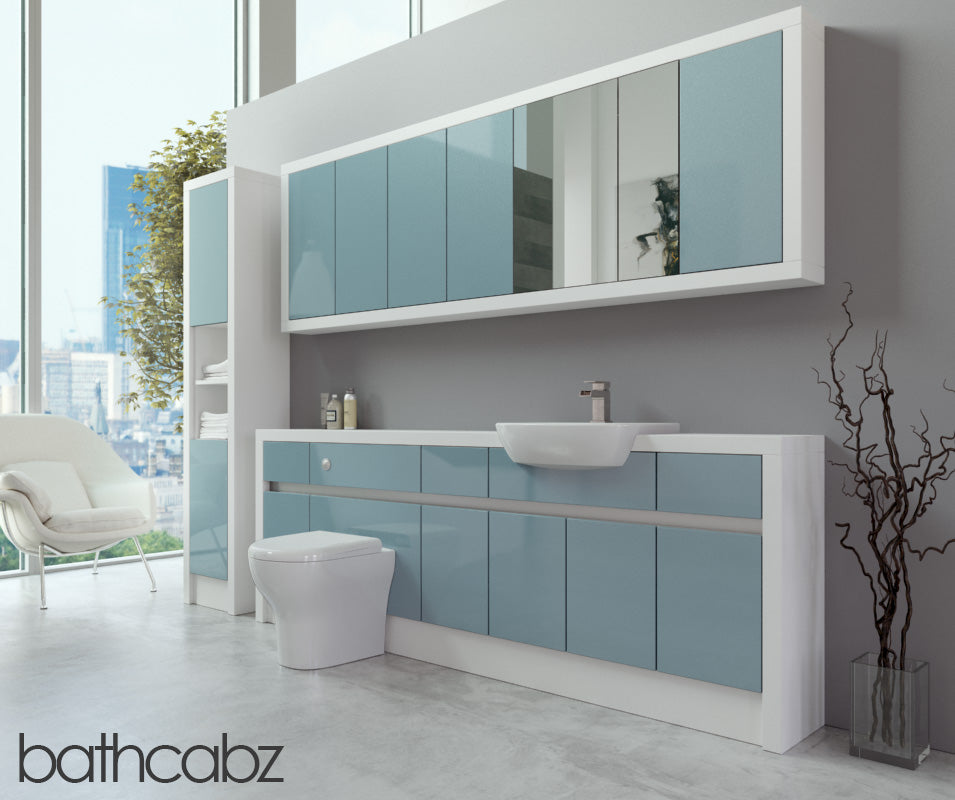 SIDONA WHITE MATT BASE, WALL & TALL UNIT BATHROOM FITTED FURNITURE