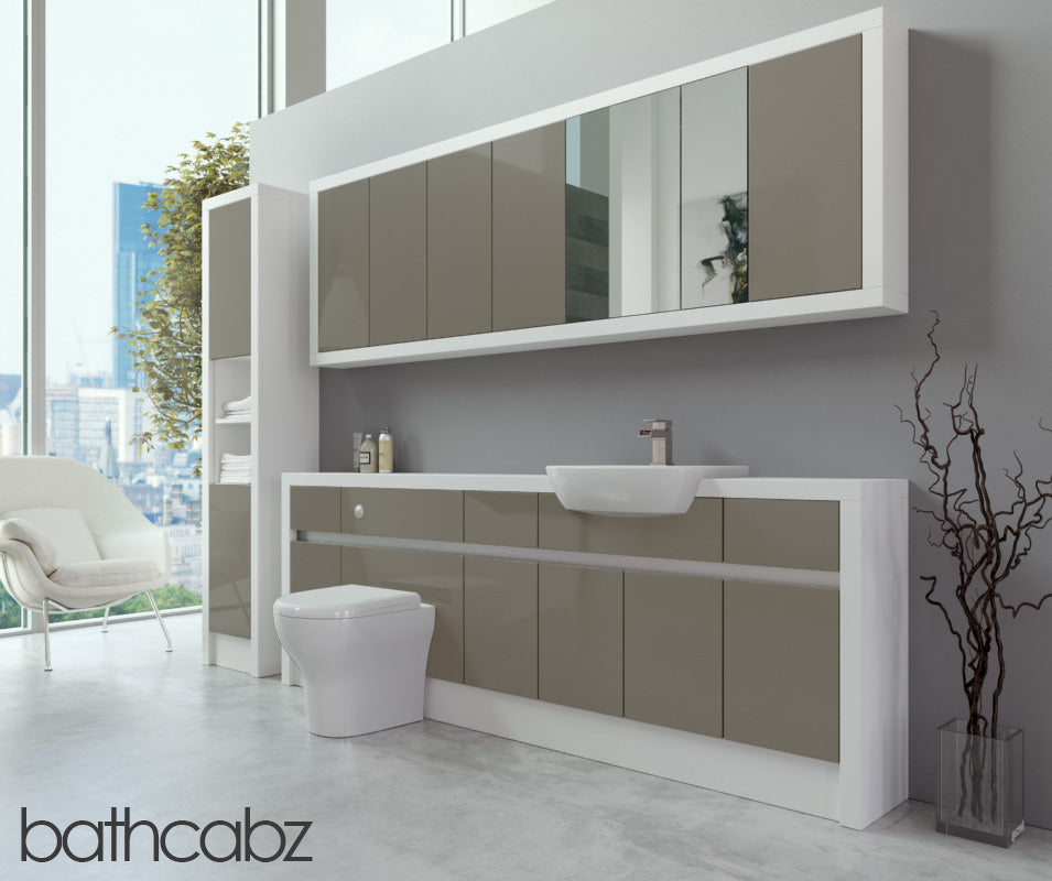 SIDONA WHITE MATT BASE, WALL & TALL UNIT BATHROOM FITTED FURNITURE