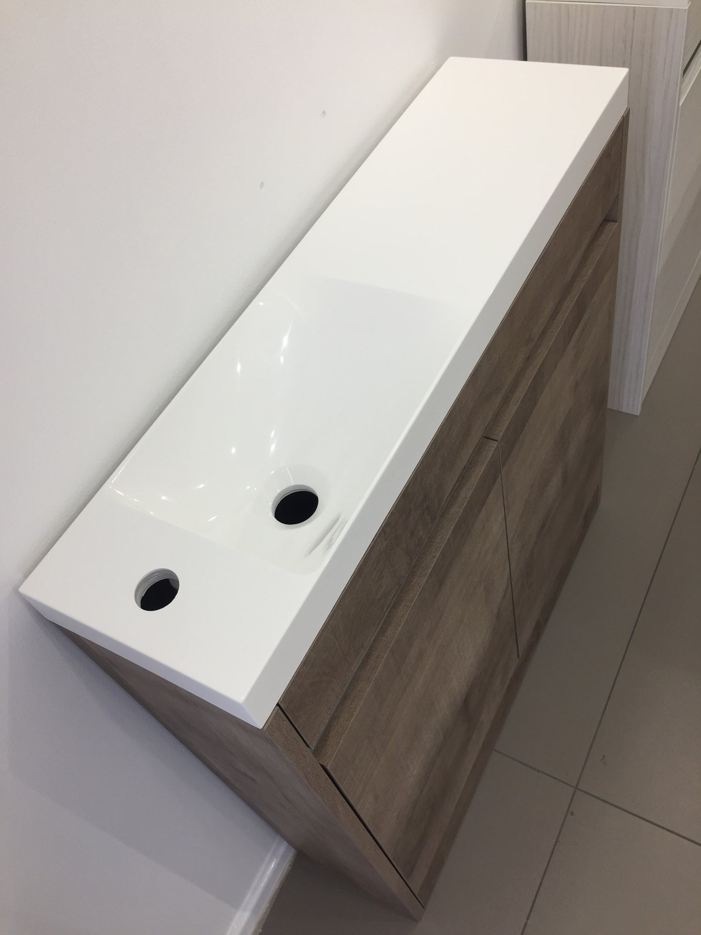 800MM CLOAKROOM JULE BASIN UNIT - CASTEL WALNUT
