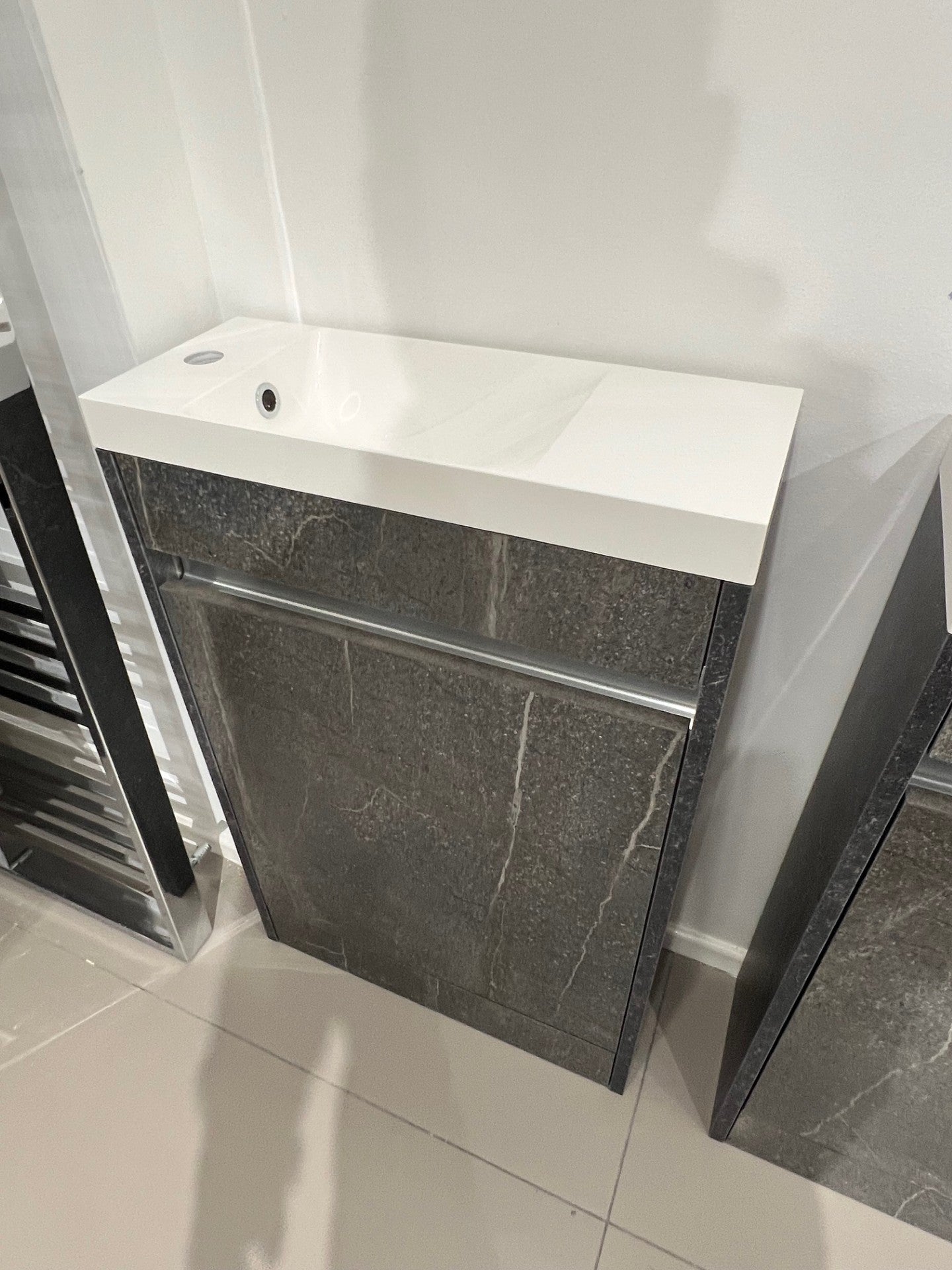 550MM CLOAKROOM BASIN UNIT VANITY DARK CONCRETE