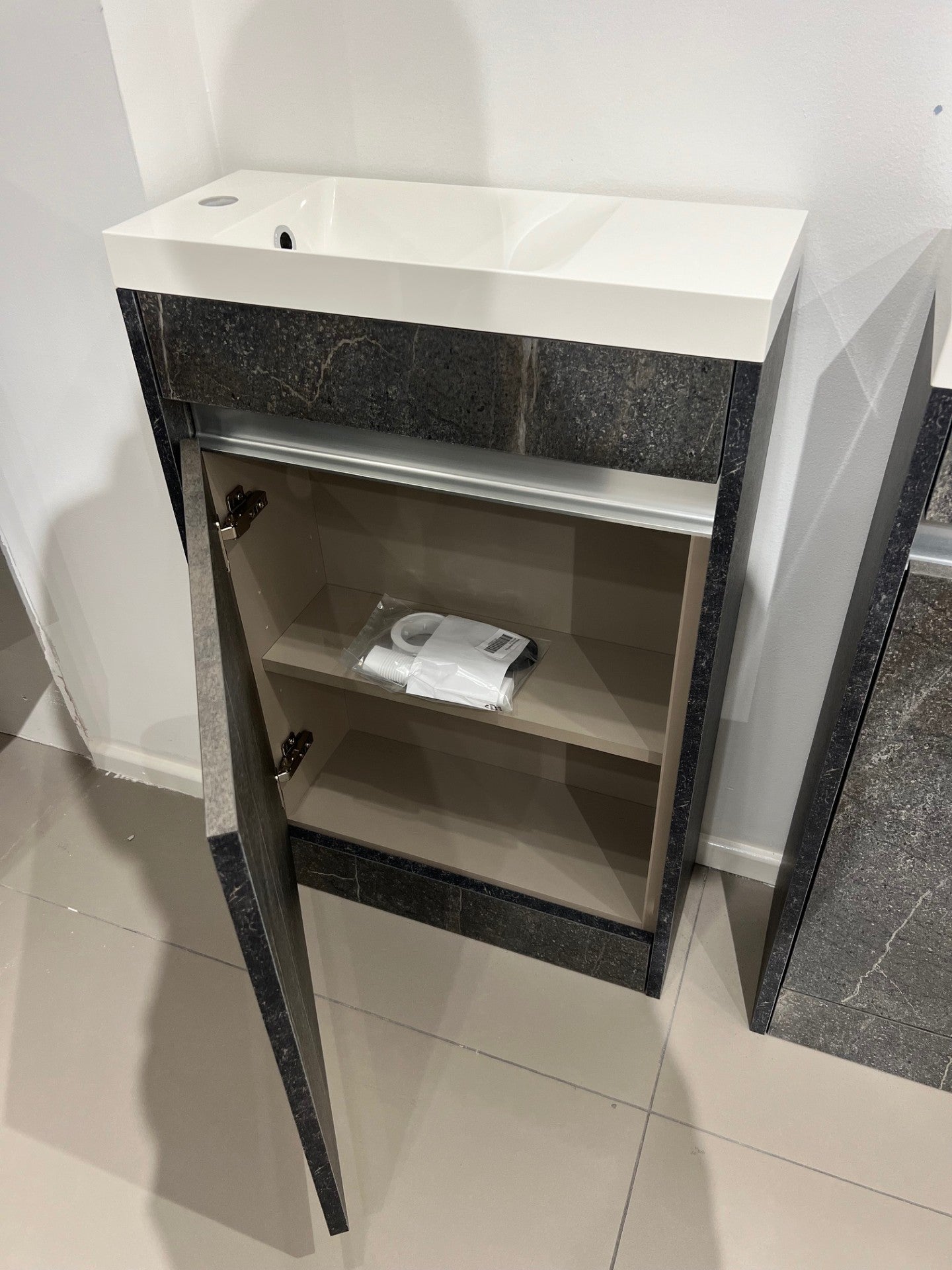 550MM CLOAKROOM BASIN UNIT VANITY DARK CONCRETE