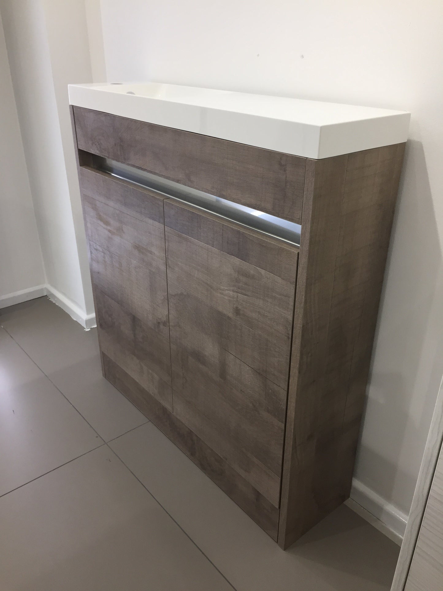 800MM CLOAKROOM JULE BASIN UNIT - CASTEL WALNUT