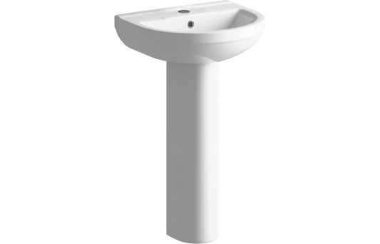 500MM X 390MM 1TH BASIN & FULL PEDESTAL