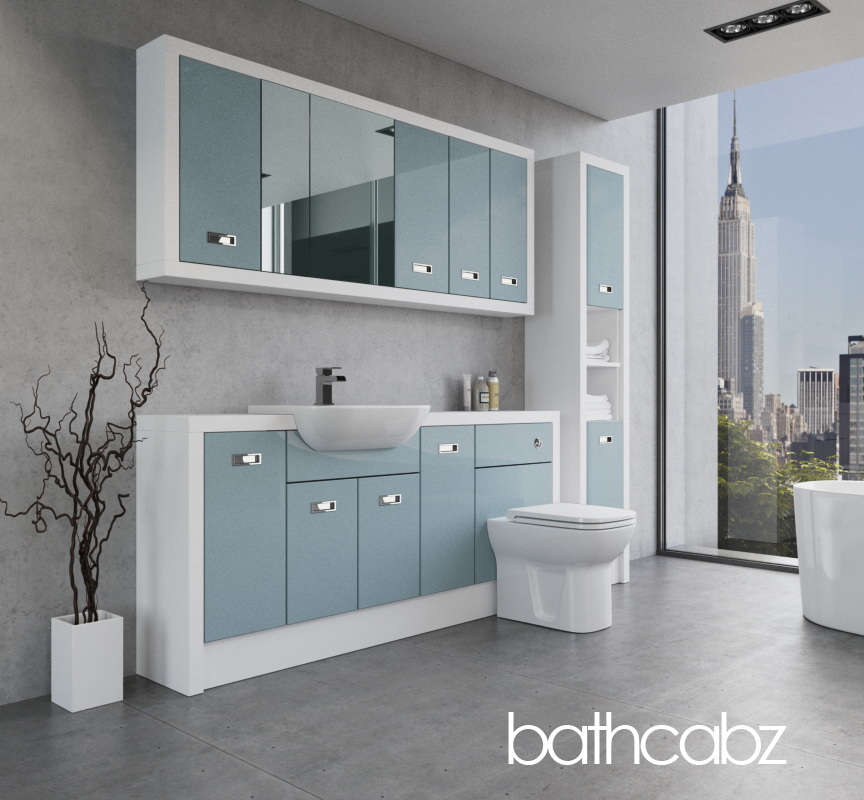 ATHENA WHITE MATT BASE, WALL & TALL UNIT BATHROOM FITTED FURNITURE