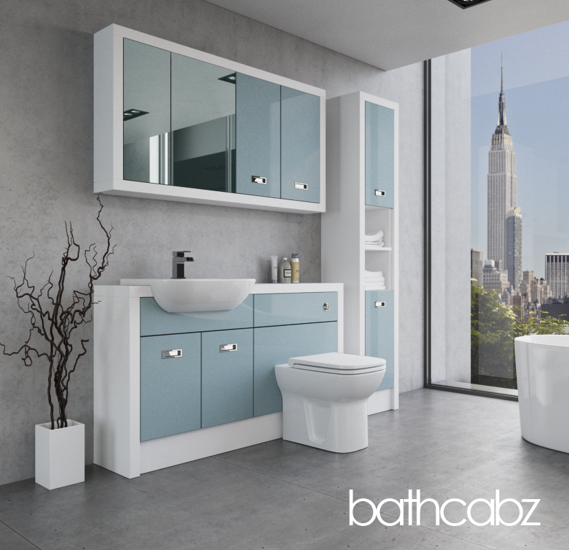 ATHENA WHITE MATT BASE, WALL & TALL UNIT BATHROOM FITTED FURNITURE