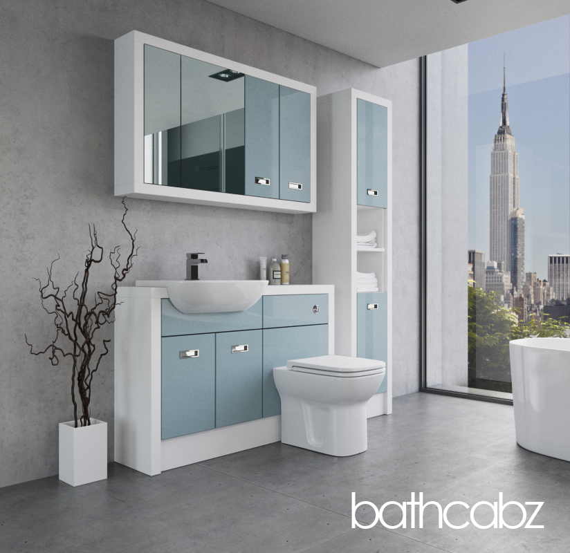 ATHENA WHITE MATT BASE, WALL & TALL UNIT BATHROOM FITTED FURNITURE