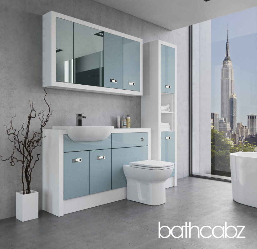 ATHENA WHITE MATT BASE, WALL & TALL UNIT BATHROOM FITTED FURNITURE