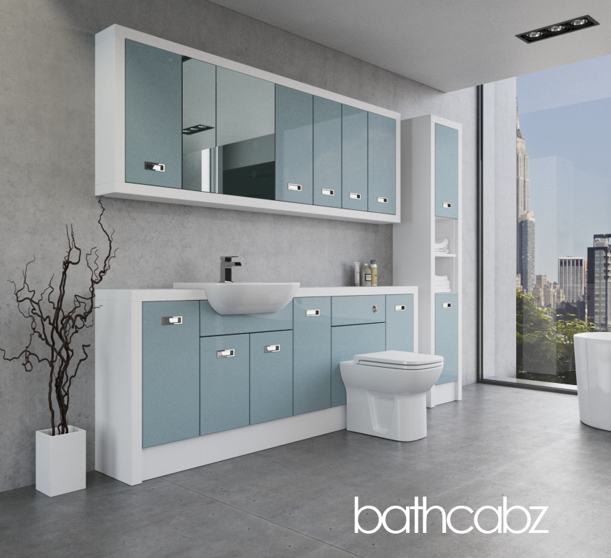 ATHENA WHITE MATT BASE, WALL & TALL UNIT BATHROOM FITTED FURNITURE