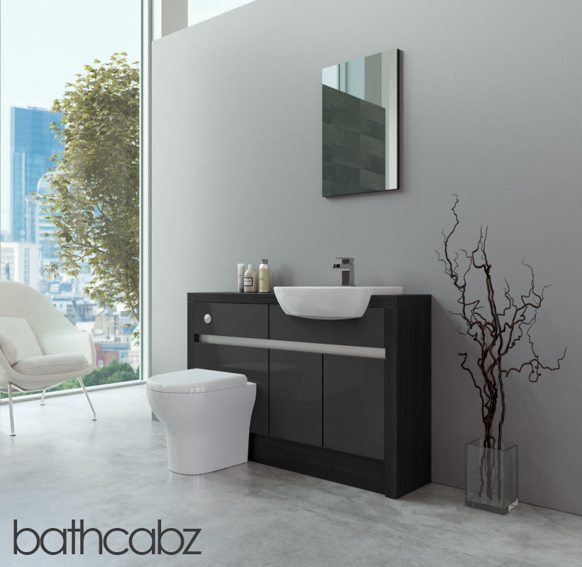 SIDONA HACIENDA BLACK BASE UNITS BATHROOM FITTED FURNITURE