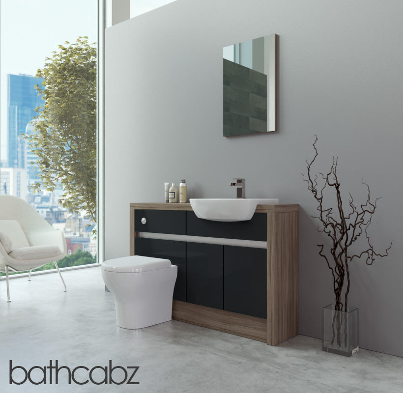SIDONA DRIFTWOOD BASE UNITS BATHROOM FITTED FURNITURE