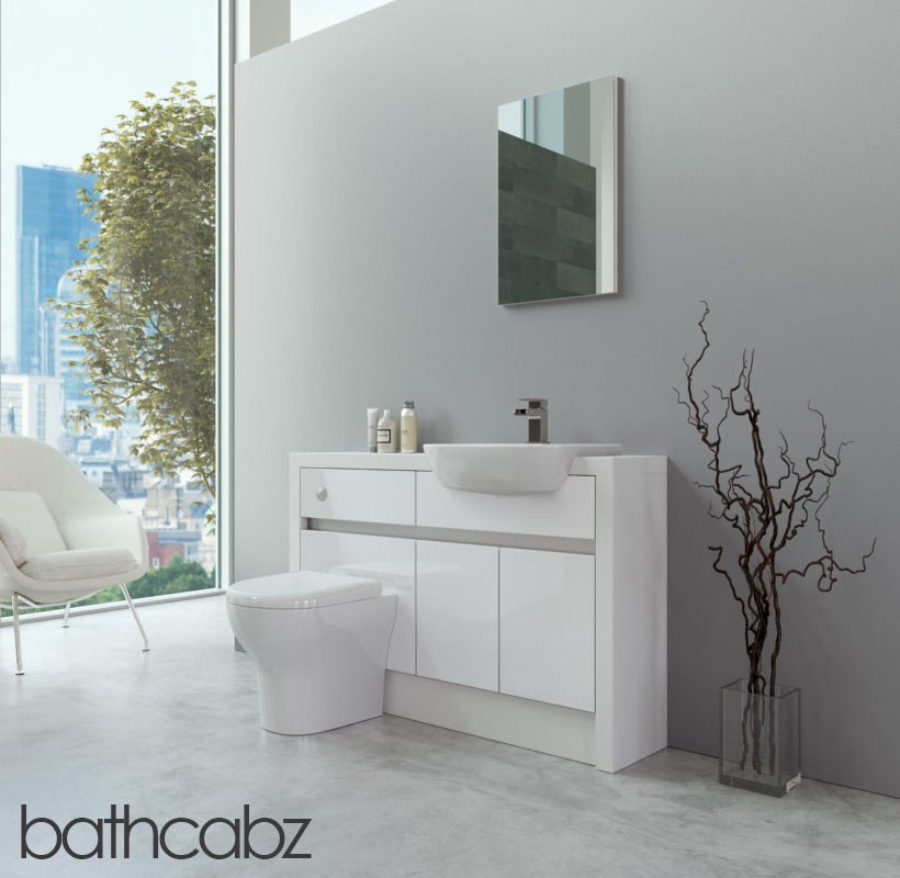 SIDONA WHITE MATT BASE UNITS BATHROOM FITTED FURNITURE