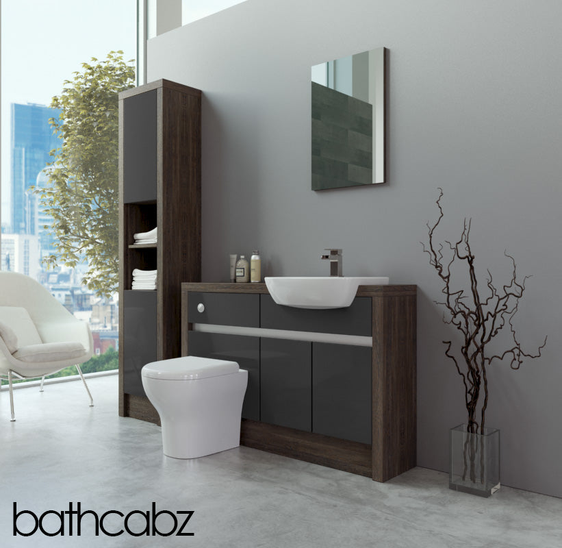 SIDONA MALI WENGE BASE & TALL UNIT BATHROOM FITTED FURNITURE