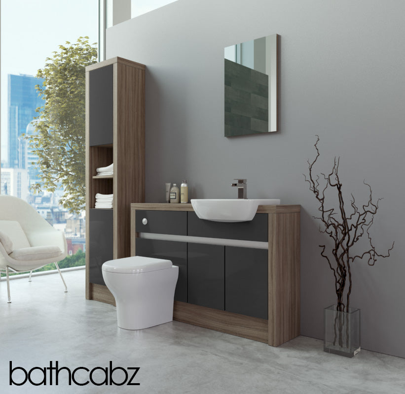 SIDONA DRIFTWOOD BASE & TALL UNIT BATHROOM FITTED FURNITURE