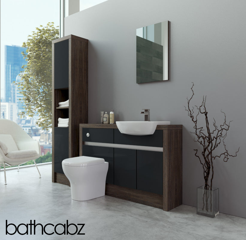 SIDONA MALI WENGE BASE & TALL UNIT BATHROOM FITTED FURNITURE