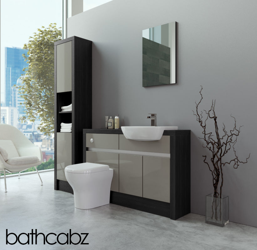 SIDONA HACIENDA BLACK BASE & TALL UNIT BATHROOM FITTED FURNITURE