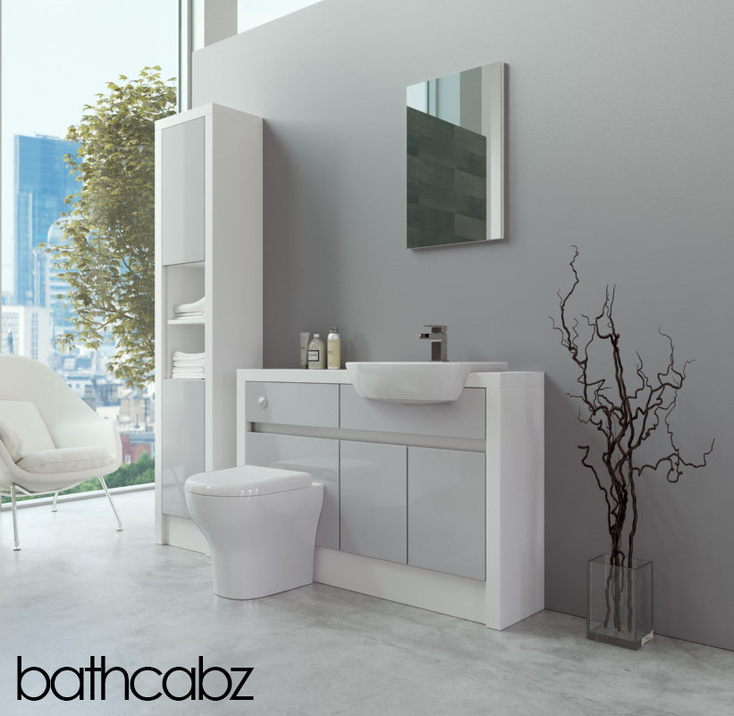 SIDONA WHITE MATT BASE & TALL UNIT BATHROOM FITTED FURNITURE
