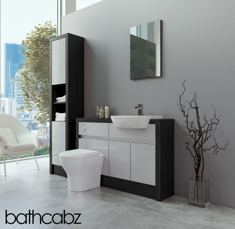 SIDONA HACIENDA BLACK BASE & TALL UNIT BATHROOM FITTED FURNITURE