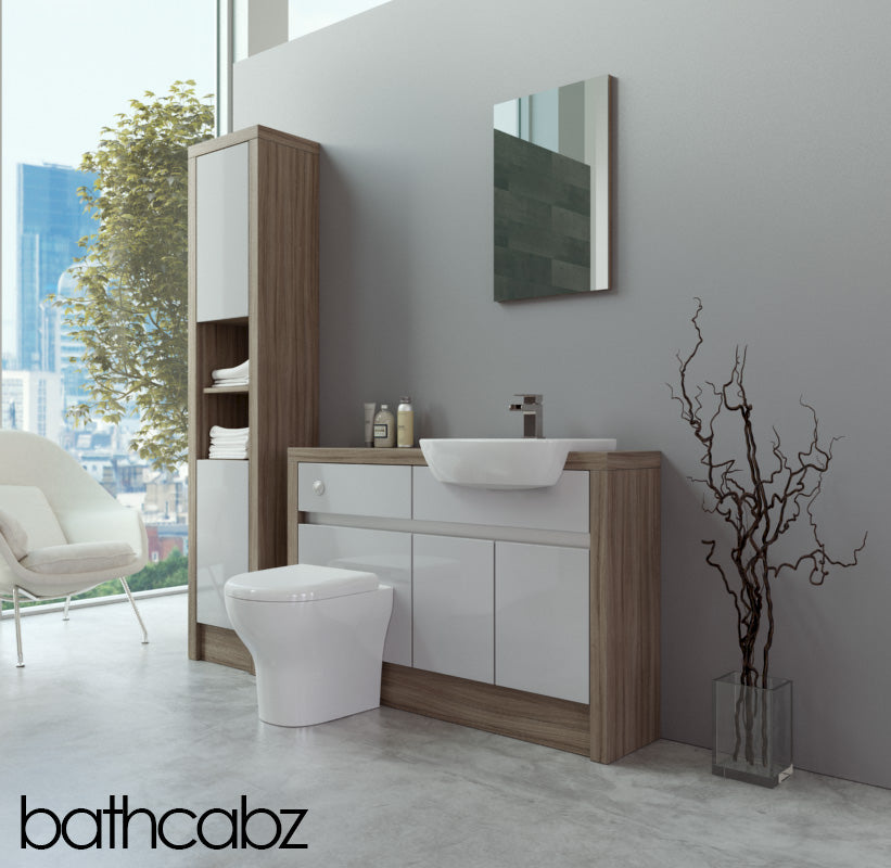 SIDONA DRIFTWOOD BASE & TALL UNIT BATHROOM FITTED FURNITURE