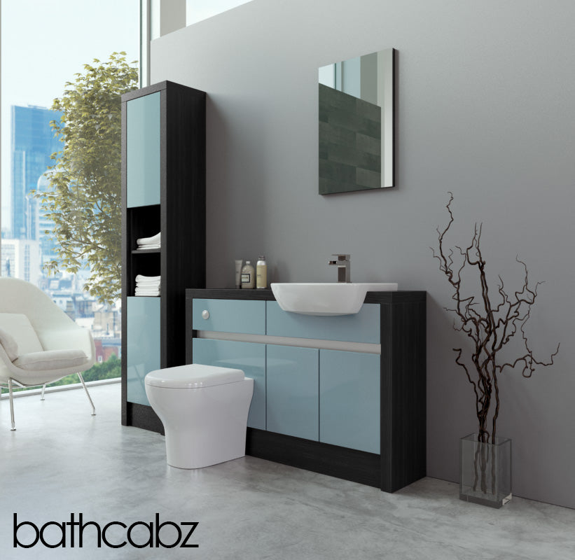 SIDONA HACIENDA BLACK BASE & TALL UNIT BATHROOM FITTED FURNITURE