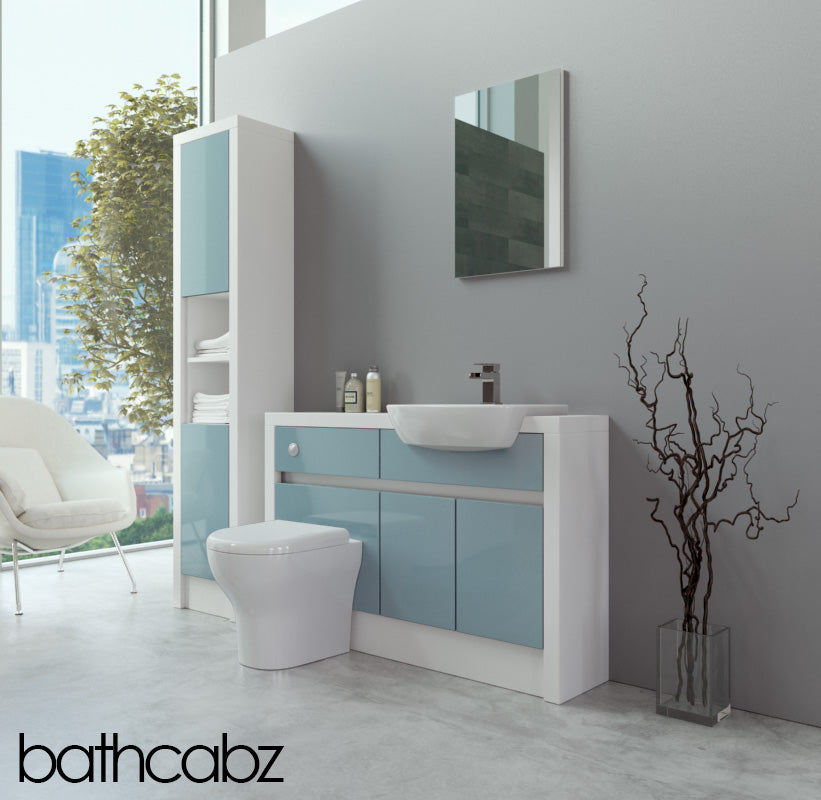 SIDONA WHITE MATT BASE & TALL UNIT BATHROOM FITTED FURNITURE